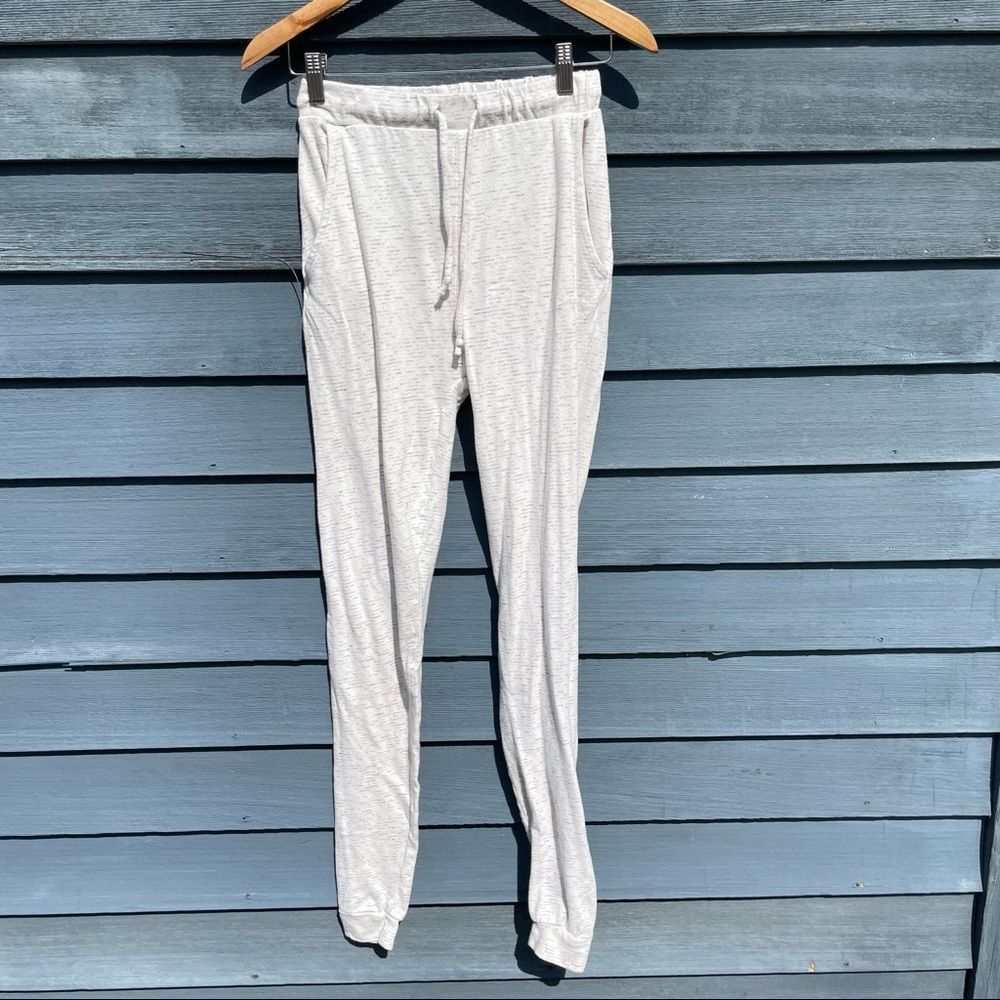 Nasty Gal Ivory and gray joggers sweat pants size 6